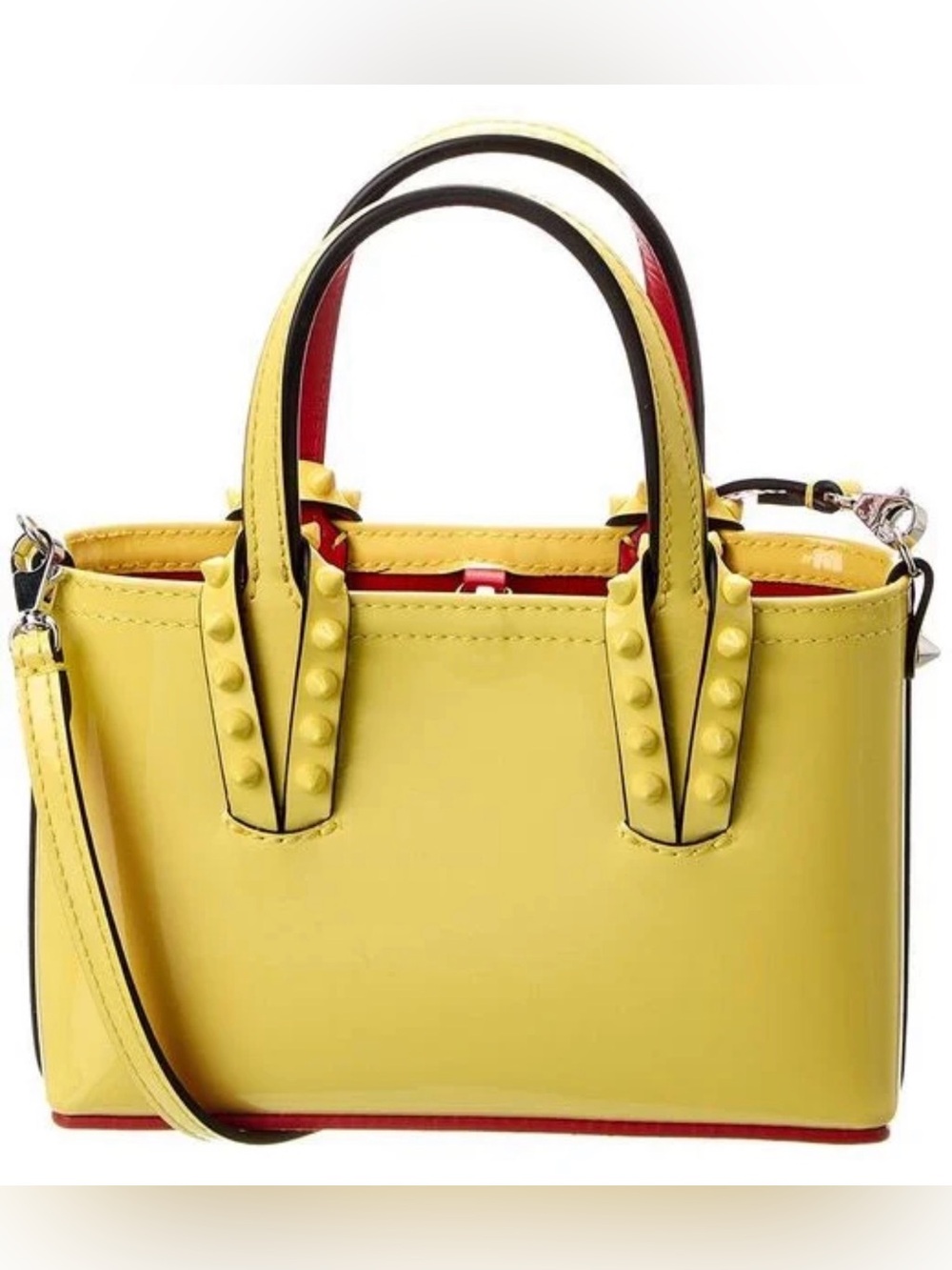 Christian Louboutin Mini Cabata Yellow Stud-Trim Tote